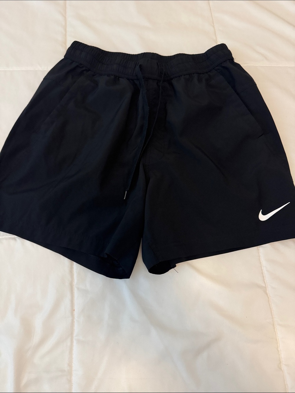 Nike Black Men's Athletic Shorts with White Swoosh